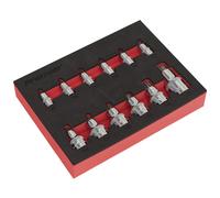 Sealey Trx-Estrella Llave de Vaso Juego 12pc Stubby 0.6cm,1cm &1.3cmSq Drive