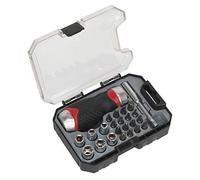 Sealey ak64906 Sealey 24 piezas, dientes de estuche con destornillador de trinquete y puntas, color plateado