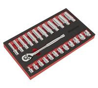 Sealey ak66722 llave de carraca y barra de vaso Set 25PC llave de carraca de 3/8 "