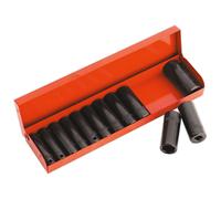 Sealey AK683 Juego de Llaves de Vaso 12pc Profundo 1cmsq Unidad Métrica/Imperial