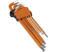 Sealey AK7175 Premier Imperial Extra Largo Extremo Bola Hex Llave Juego 9pc