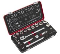 Sealey Métrico Enchufe Juego 1cmSq Drive 31pc Estándar Hexagonal Simple AK7921