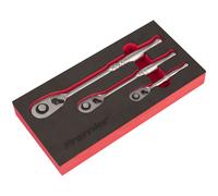 Sealey AK7933 Premier Platino Pearhead Llave de Carraca Set con Solapa Atrás 3pc