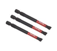 Sealey AK8253 - Juego de 3 brocas de 75 mm ranuradas de 6,5 mm para herramientas eléctricas de impacto