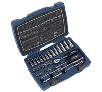 Sealey AK8990 Enchufe Set 33pc 0.6cmSq Drive 6pt Walldrive Métrico