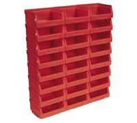 Sealey Almacenaje de Plástico Papelera 105 x 85 x 55mm - Rojo Paquete 24 TPS124R