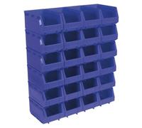 Sealey Almacenaje de Plástico Papelera 150 x 240 x 130mm - Azul Paquete 24