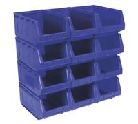 Sealey Almacenaje de Plástico Papelera 210 x 355 x 165mm - Azul Paquete 12