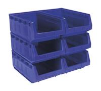 Sealey Almacenaje de Plástico Papelera 310 x 500 x 190mm - Azul Paquete 6 TPS56B