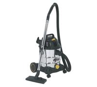 Sealey Aspiradora Industrial Húmedo y Seco 20L 1250W/110V Inoxidable Tambor