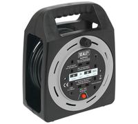 Sealey BCR15CB Carrete Cable Caja Tipo 15m 4 X 230V 1.25mm ² Térmico Viaje