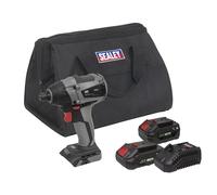 Sealey Kit de destornillador de impacto hexagonal sin escobillas de 20 V serie SV20 de 1/4 pulgadas, 2 baterías, CP20VIDXKIT