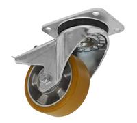 Sealey Castor Rueda Giratoria Placa Con Total Cerradura 125mm SCW5125SPL
