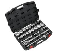 Sealey Enchufe Juego 26pc 1.9cmSq Drive 12 Punto Walldrive Imperial Métricas