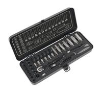 Sealey Enchufe Juego 32pc 0.6cmSq Drive 6pt Walldrive® Métrico Negro Serie