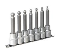 Sealey Extremo Bola Hex Juego Llaves Brocas 7pc 100mm 1.3cmSq Disco Métrico