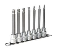 Sealey Extremo Bola Hex Juego Llaves Brocas 7pc Métrico 1cmSq Drive 100mm AK6212