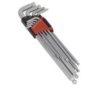Sealey Extremo Bola Hex Llave Juego 9pc Extralarga Lock-On™ Imperio AK7181