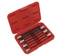 Sealey Extremo Bola Llave de Vaso Hexagonal Juego 7pc 1cmSq Drive 150mm Métrico