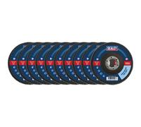 Sealey FD11512010 115mm Circonio Solapa Discos 120Grit 22mm Bore - Paquete De 10