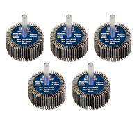 Sealey FW4020805 - Rueda de solapa (40 x 20 mm, grano 80, eje de 6 mm, 5 unidades)