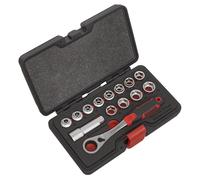 Sealey Go Through Perfil Bajo Enchufe Juego 14pc Walldrive Métrico AK6926