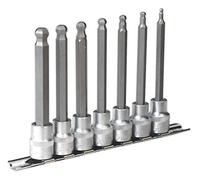 Sealey Hex Ball-End Socket Bit Set 7pc Metric 3/8"Sq Drive 100mm