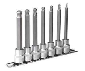 Sealey Hex Ball-End Socket Bit Set 7pc Metric 3/8"Sq Drive 100mm