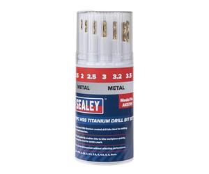 Sealey HSS AK5701 - Juego de brocas de titanio (11 piezas)