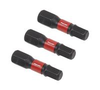 Sealey Impact Power Tool - Juego de 3 puntas de destornillador hexagonales (5 mm, 25 mm)