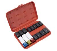Sealey Impacto Aleación Rueda Tuerca Enchufe Removedor Juego 15pc 1.3cmSq Drive
