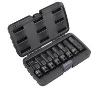 Sealey Impacto Llave de Vaso Hexagonal Juego 8pc 1.3cmSq Drive Imperial 0.6cmA