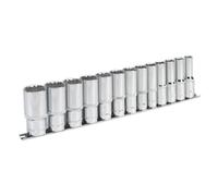 Sealey Imperial Enchufe Juego 13pc 1.3cmSq Drive 12pt Profundo Walldrive AK2675