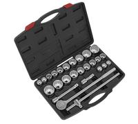 Sealey Imperial Métricas Enchufe Juego 26pc 1.9cmSq Drive 12-point Walldrive