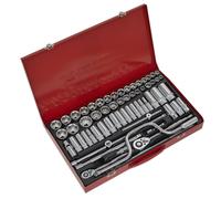 Sealey Imperial Métricas Enchufe Juego 64pc 1cm 1.3cmD 6pt Profundo Y Estándar