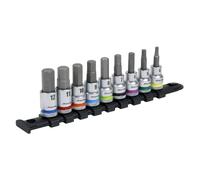 Sealey Juego de brocas hexagonales de 9 piezas, platino de 3/8 pulgadas cuadradas AK6250