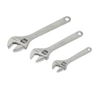 Sealey Llave Ajustable Juego 3pc 150 , 200 & 250mm Cromado Acabado S0448