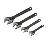 Sealey Llave Ajustable Juego 4pc Capacidad de Mordaza 19 24 27 34mm Negro AK9567
