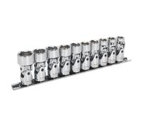 Sealey Métrico Empalme Universal Enchufe Juego 10pc 1cmSq Drive 6pt Walldrive