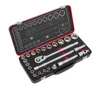 Sealey Métrico Enchufe Juego 1.3cmD 24pc Hexagonal Simple Estándar Largo AK7924