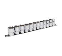 Sealey Métrico Enchufe Juego 12pc 1.3cm Drive 12pt Walldrive Estándar Longitud