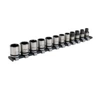 Sealey Métrico Enchufe Juego 12pc 1cmSq Drive Candado 6pt Negro Serie AK2741B