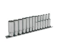 Sealey Métrico Enchufe Juego 13pc 0.6cmSq Drive Profundo Walldrive AK2692