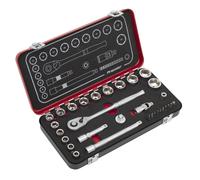 Sealey Métrico Enchufe Juego 1cmSq Drive 31pc Estándar Hexagonal Simple AK7921