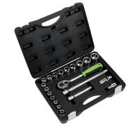 Sealey Métrico Enchufe Juego 21pc 1.3cmSq Drive Cromo Estándar Longitud S01237