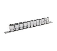Sealey Métrico Enchufe Set 12pc 1cmSq Drive Aclopamiento En 6pt Estándar Largo