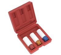 Sealey Métrico Llanta de Aleación Juego Llaves Vaso 3pc 1.3cmSq Drive Caja SX031