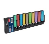 Sealey Métrico Multicolor Enchufe Juego 10pc 1.3cmSq Drive 6pt Profundo AK288D