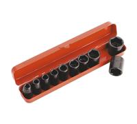 Sealey Métrico Toma de Impacto Juego 10pc 1.3cmSq Drive Hexagonal Simple en Caja