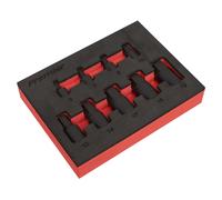 Sealey Perfil Bajo Impacto Hex Juego Llaves Brocas 0.6cm & 1cm Cuadrada 9pc -